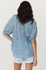 Love Jetty Short Sleeve Blouse Blue Nirvana