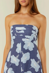 Primrose Dress Blue Hibiscus