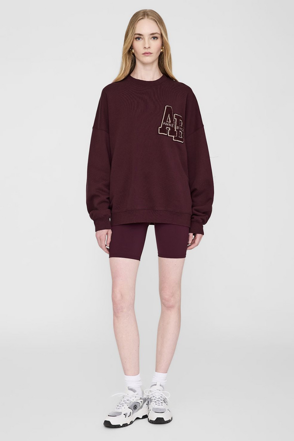 Miles Sweatshirt Letterman Dark Burgundy