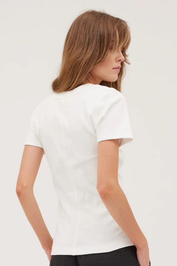 The Ribbed Tee White