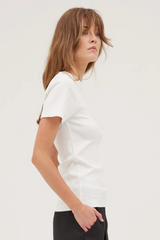 The Ribbed Tee White