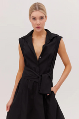 The Tailored Sleeveless Dress Black