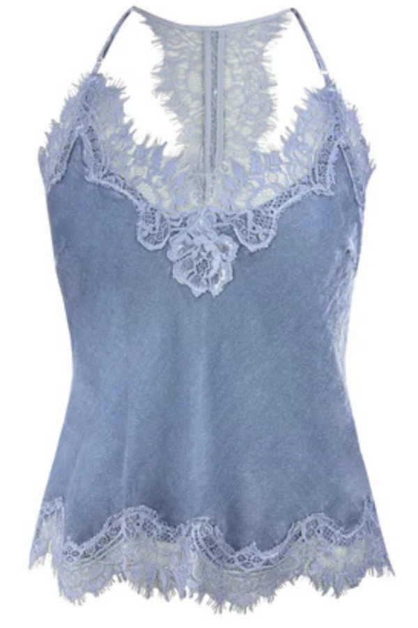 Lucy Velvet Cami Ash Blue