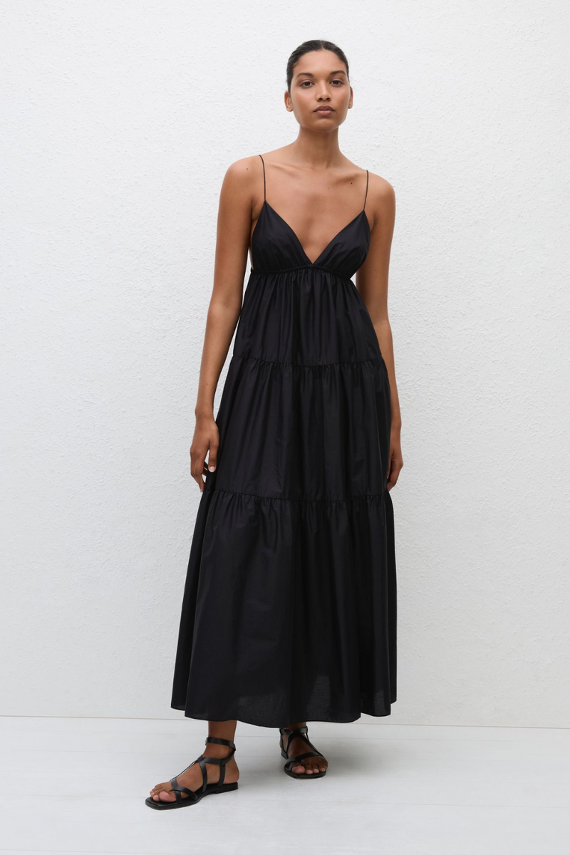 Triangle Tiered Sundress Black