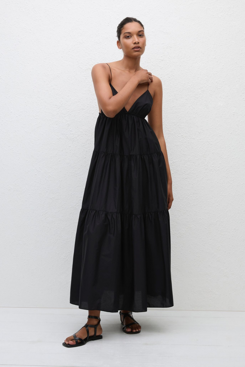 Triangle Tiered Sundress Black