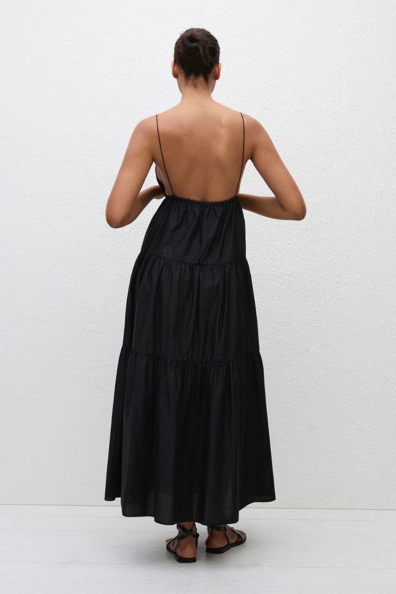 Triangle Tiered Sundress Black