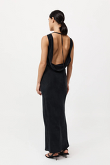 Draped Cowl Dress Black