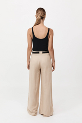 Wide Leg Pleat Pants Dune