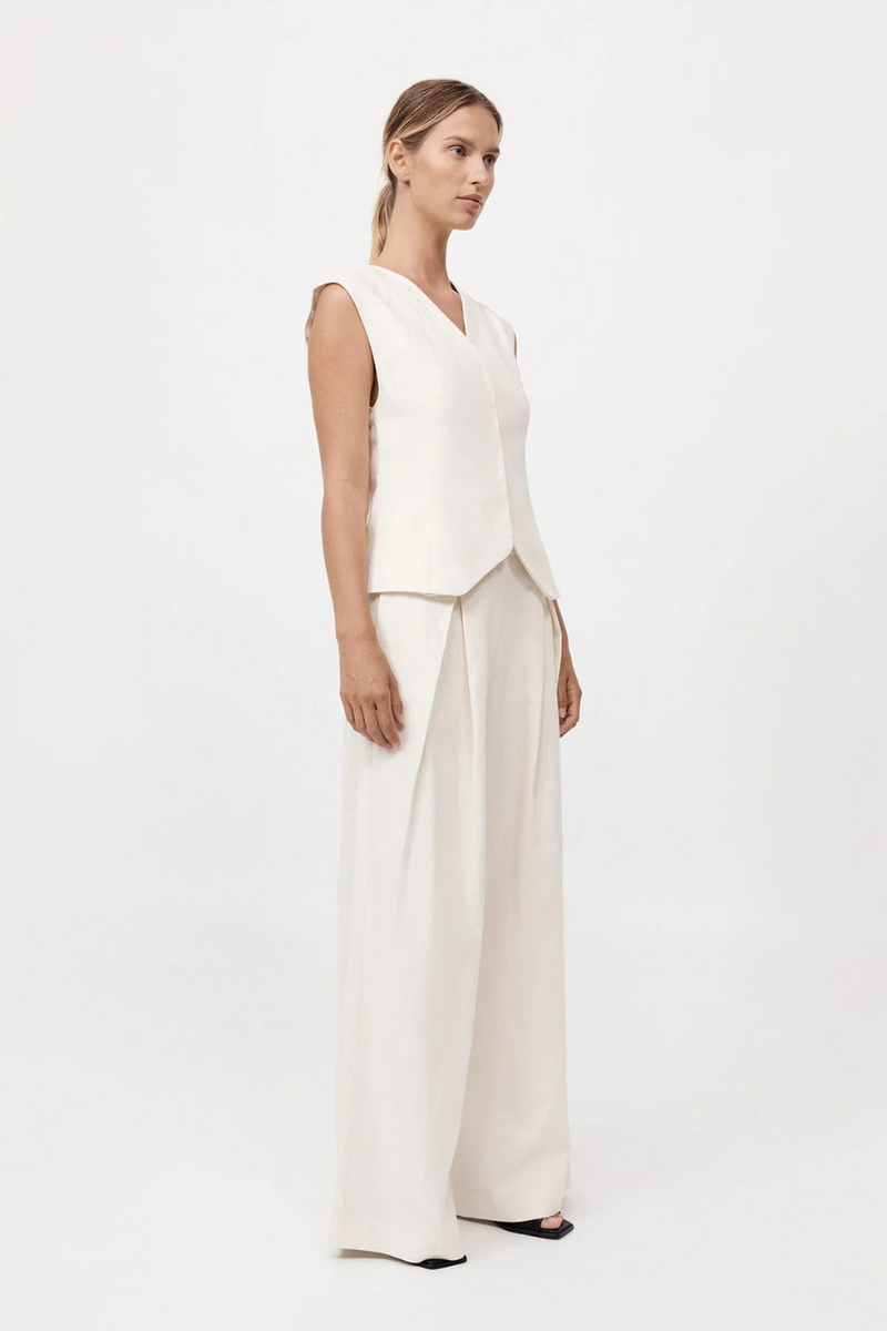 Minimal Fold Trousers Ivory