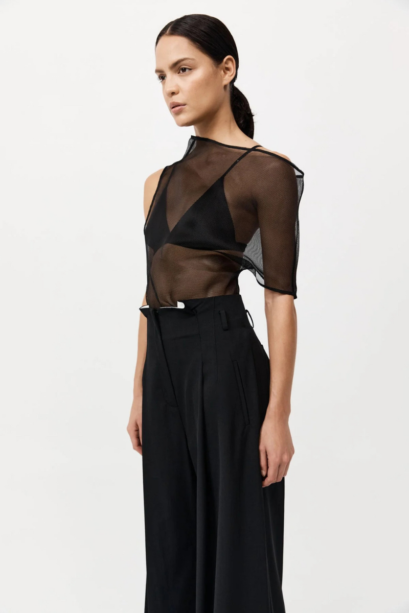 Silk Mesh Top Black