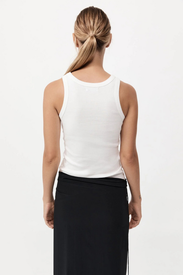 Organic Cotton Bateau Tank White