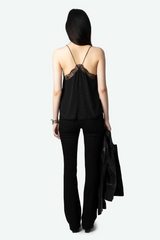 Christy Diamanté Silk Camisole Noir