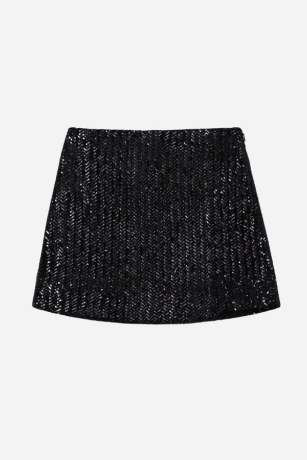 Tierra Skirt Black Sequin