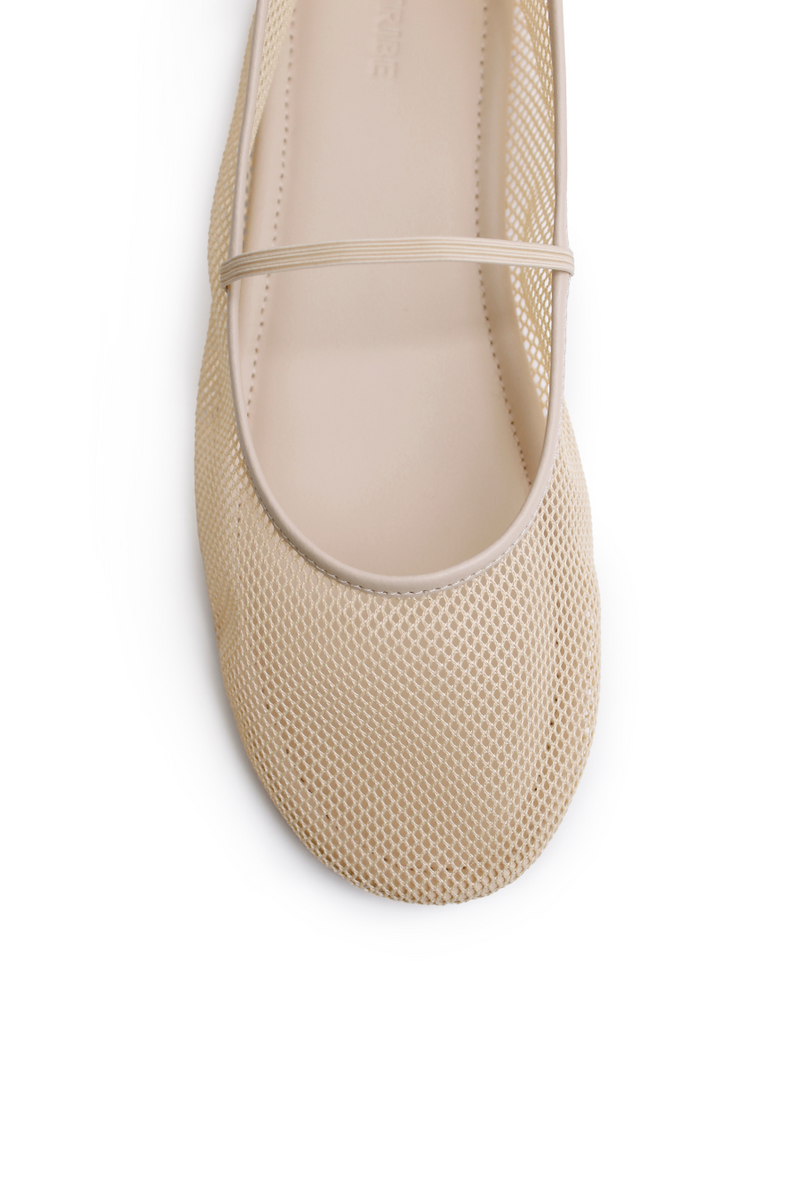 Net Ballet Flat Cream