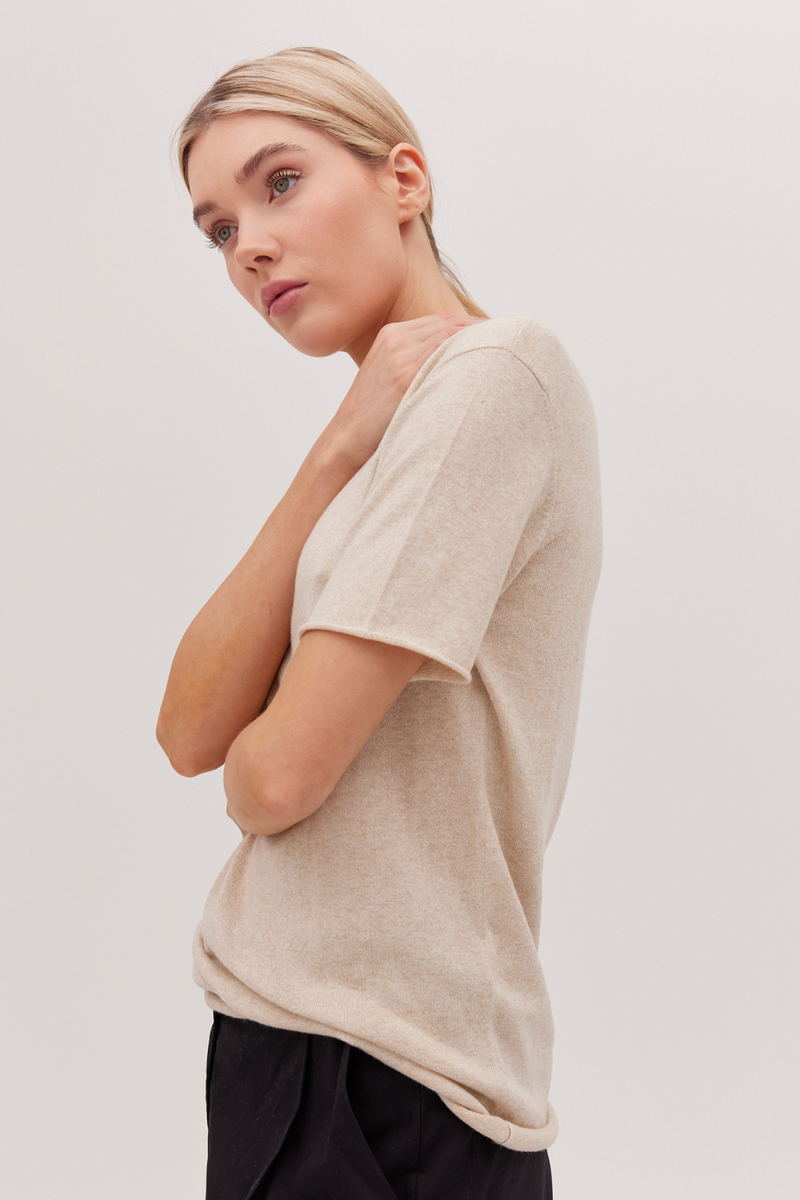 The Funnel Neck Tee Jute