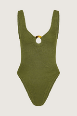 Celine Swim Metallic Moss