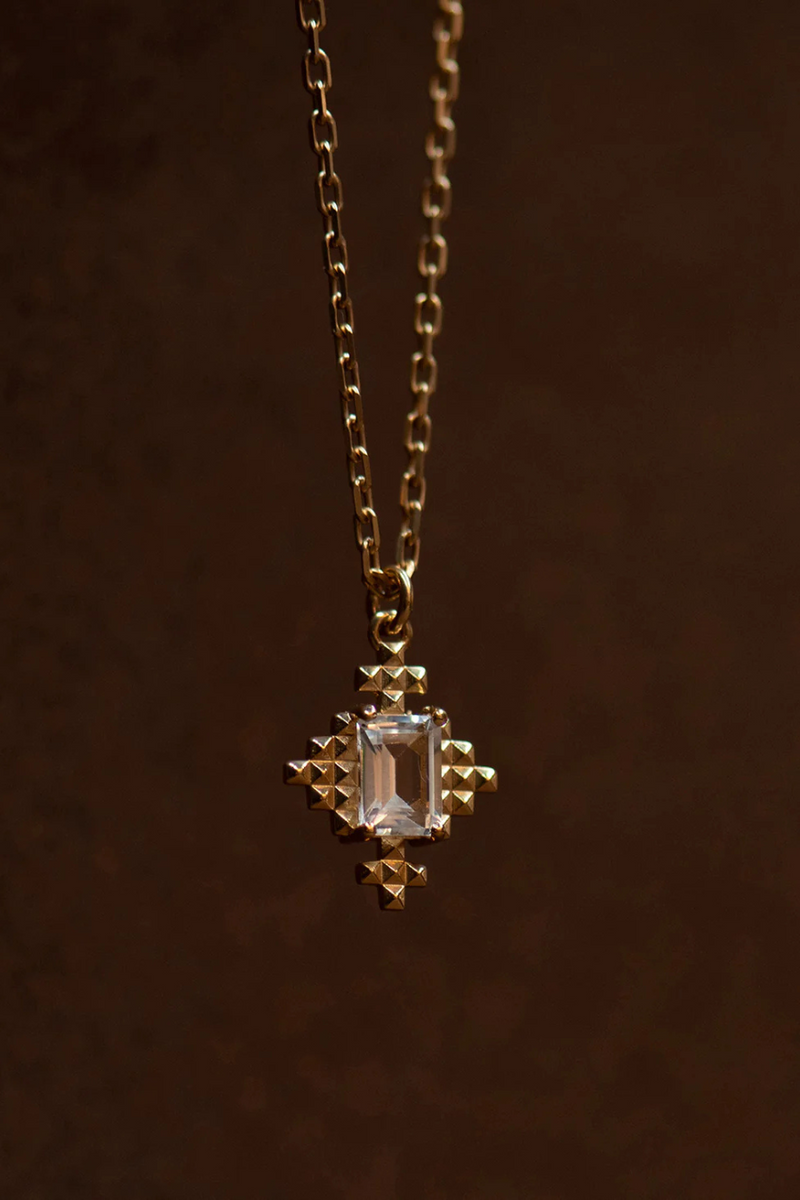 Reya Necklace Gold With White Topaz