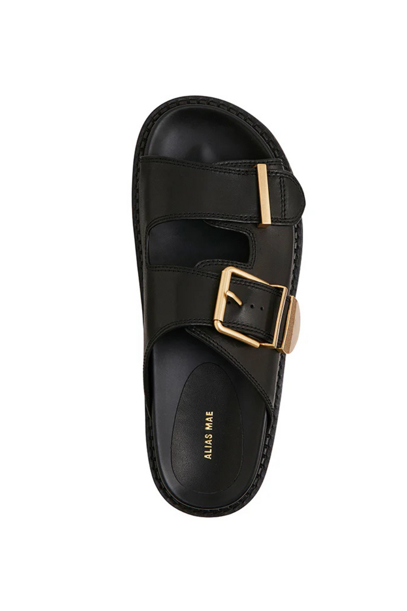 Panama Sandal Black Leather