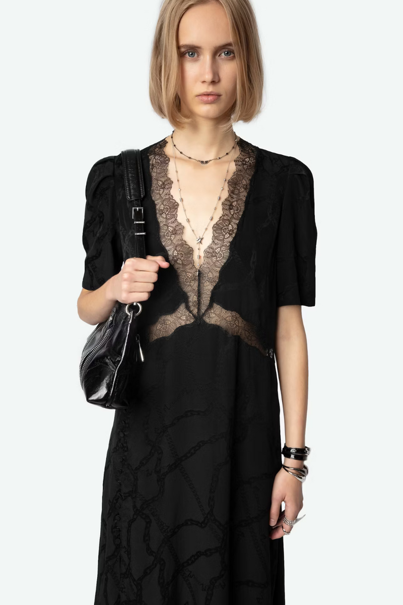 Redox Silk Jacquard Dress Black