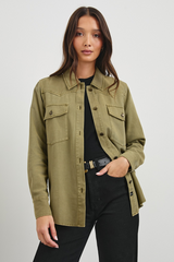 August Button Up Jacket Military