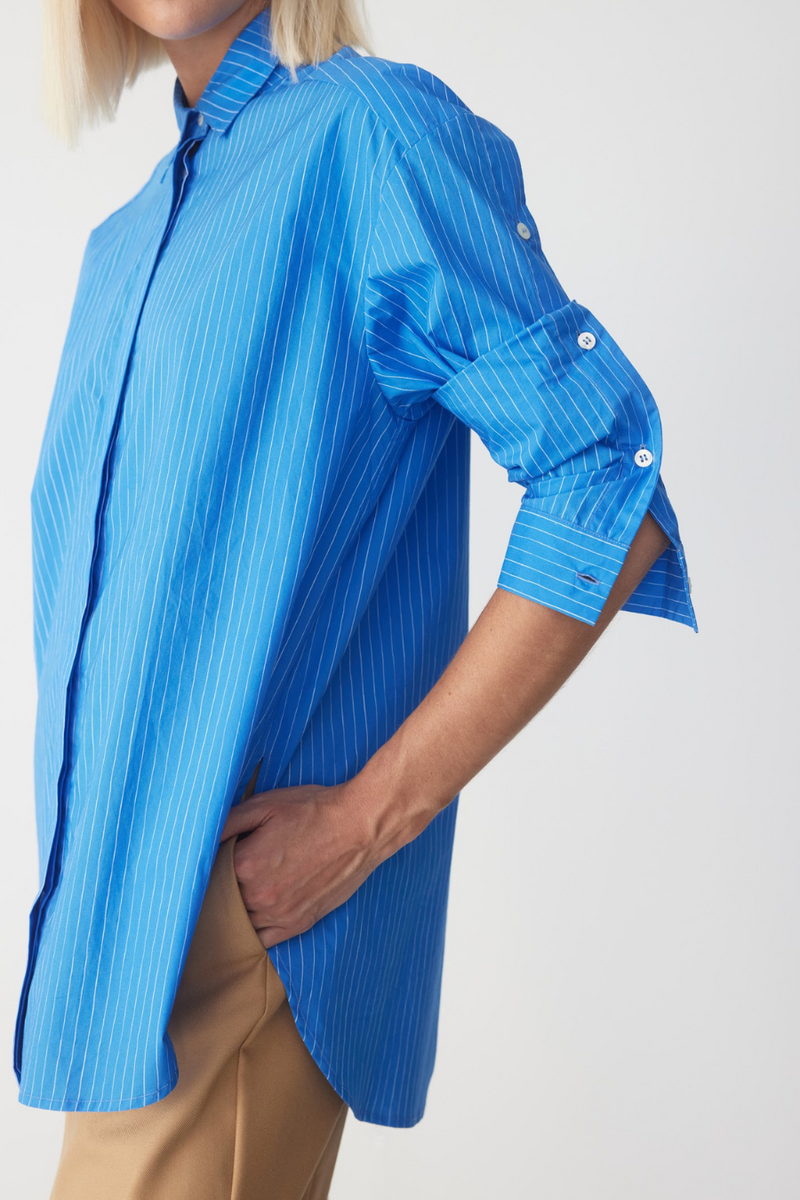 Petal Shirt Blue Pinstripe