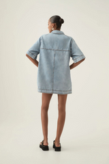 Aura Denim Mini Tunic Dress Sea Spray