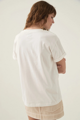 Devotion Braided Logo Tee White/ Taupe