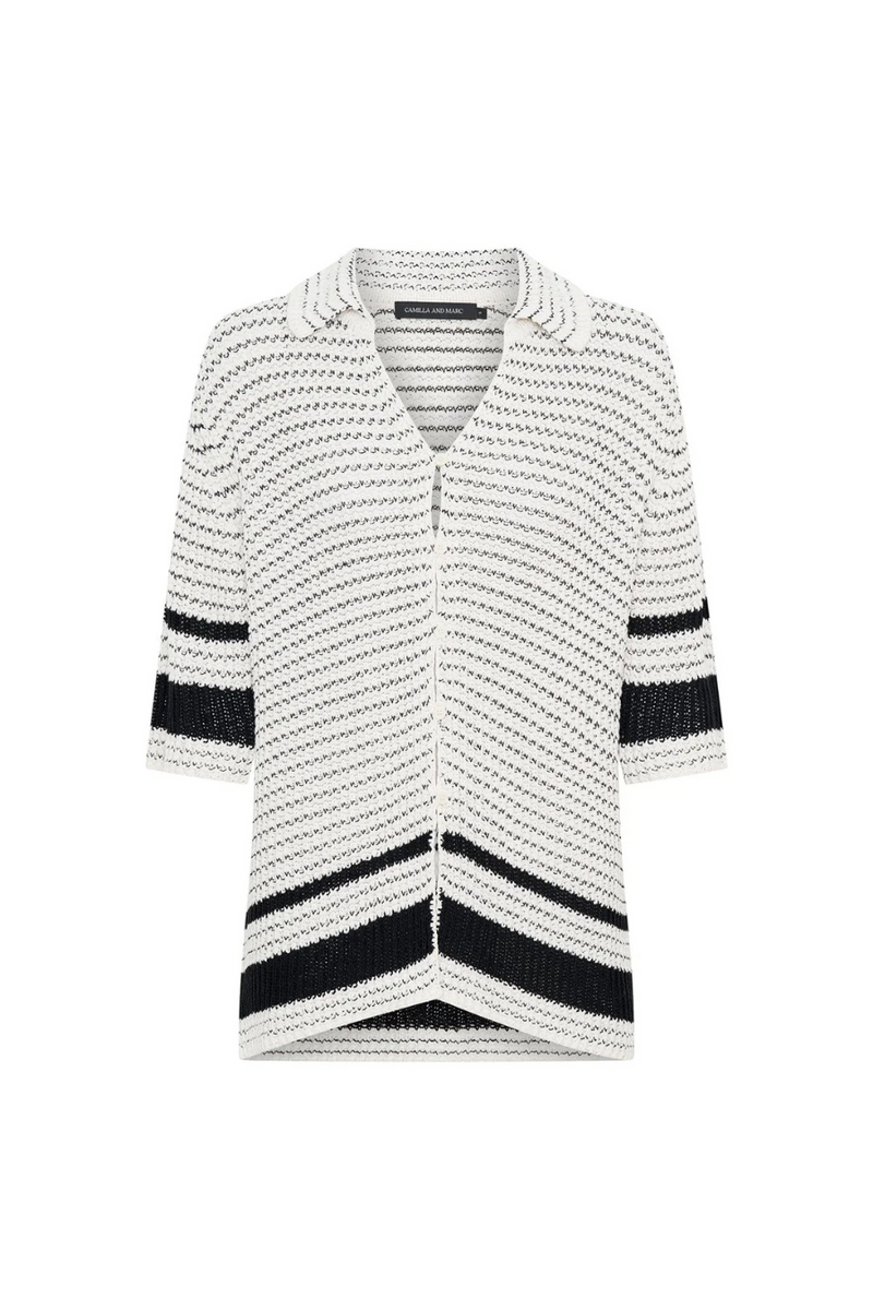 Reef Knit Boyfriend Shirt Cream/ Black