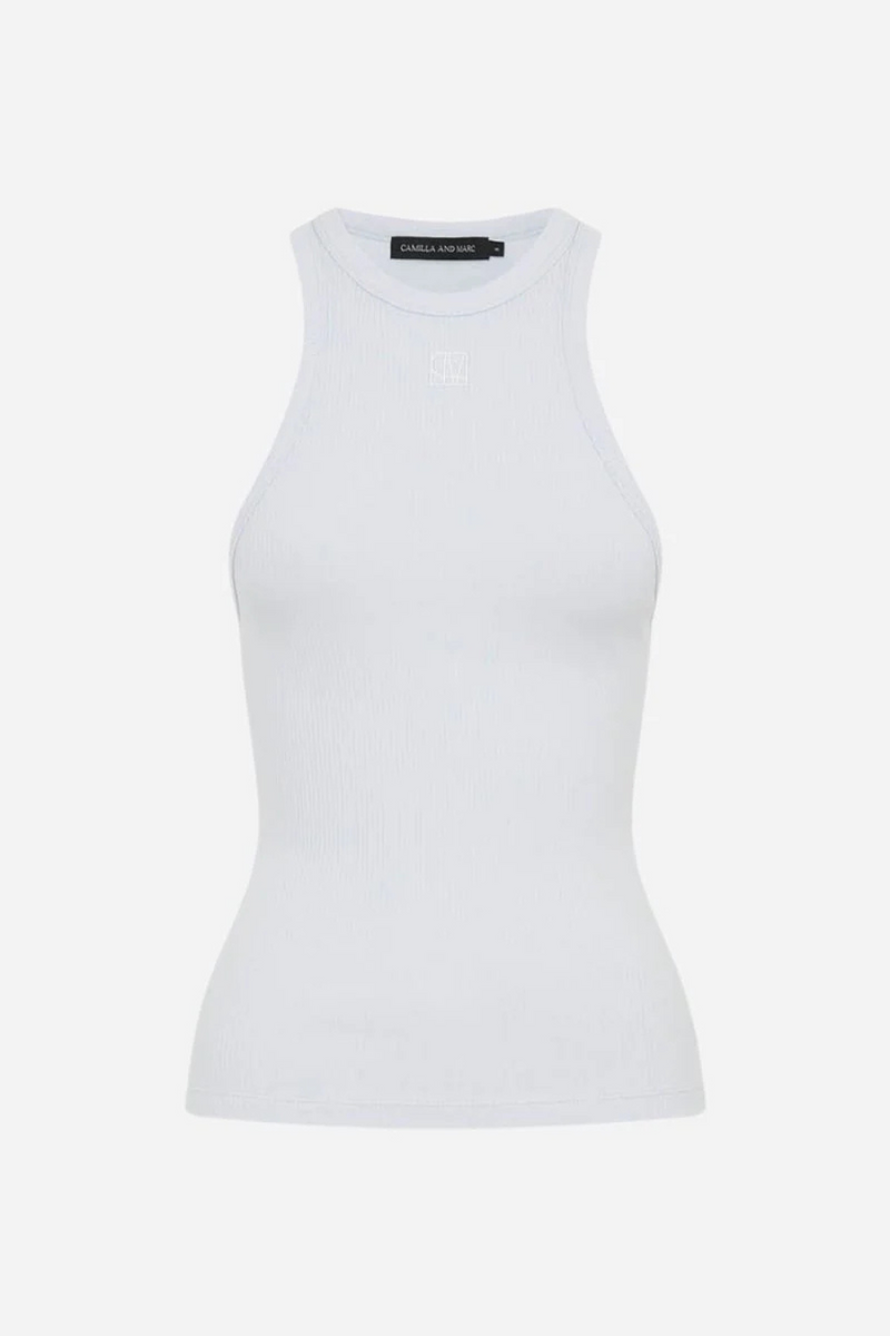 Nora Rib Tank Haze Blue