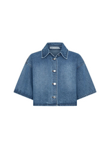 Cortez Cropped Denim Shirt Classic Blue