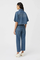 Cortez Cropped Denim Shirt Classic Blue