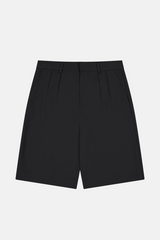 Double Pleated Shorts Black