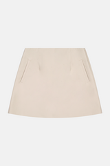 Cotton Mini Skirt Oyster