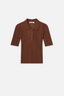 Laddered Rib S/S Polo Light Camel