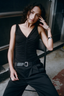 Ruched Top Black