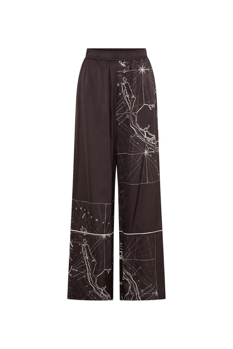 Laguna Pant Chocolate Map Print