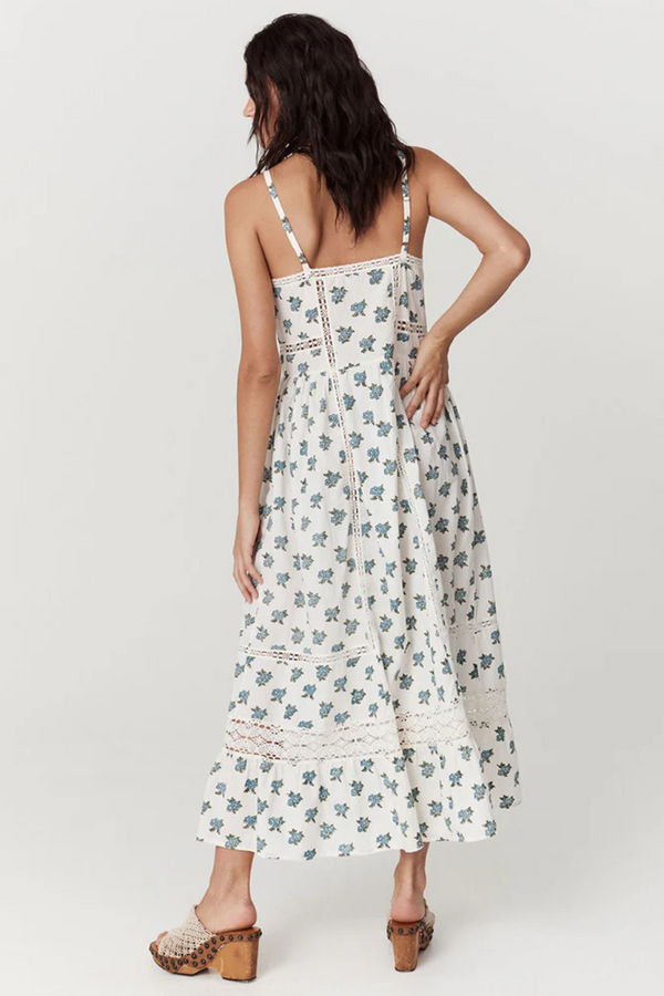 Fable Block Printed Strappy Sundress Wild Poppy