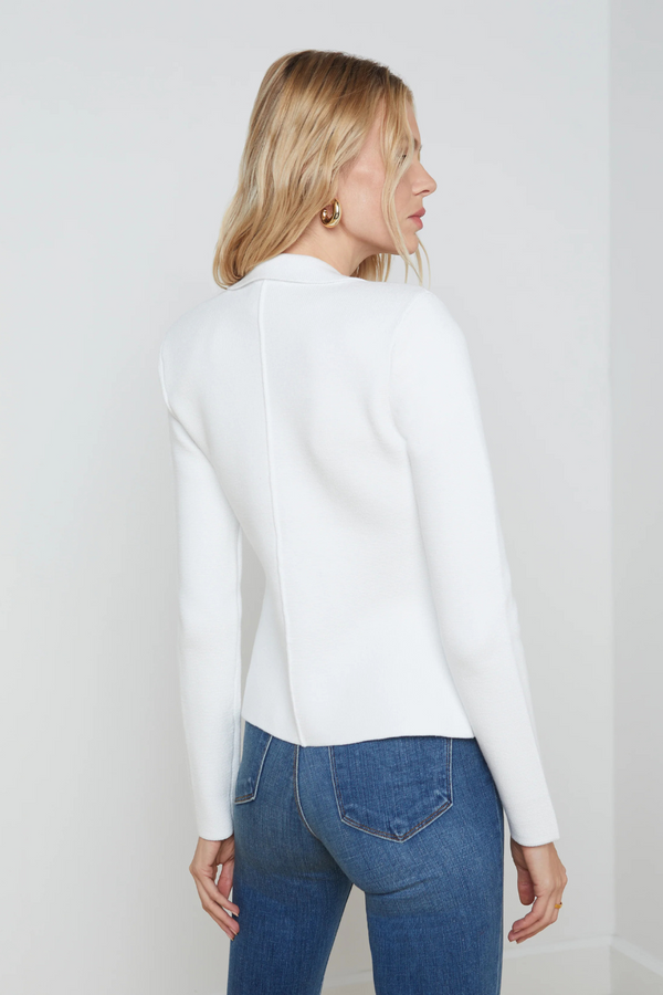 Sofia Knit Blazer White
