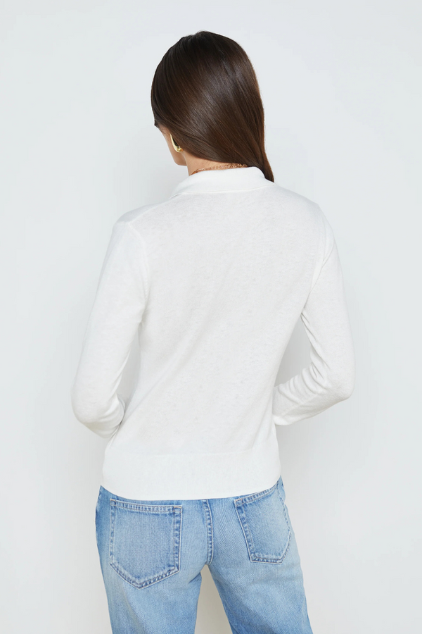 Sterling Collared Sweater White/ Gold
