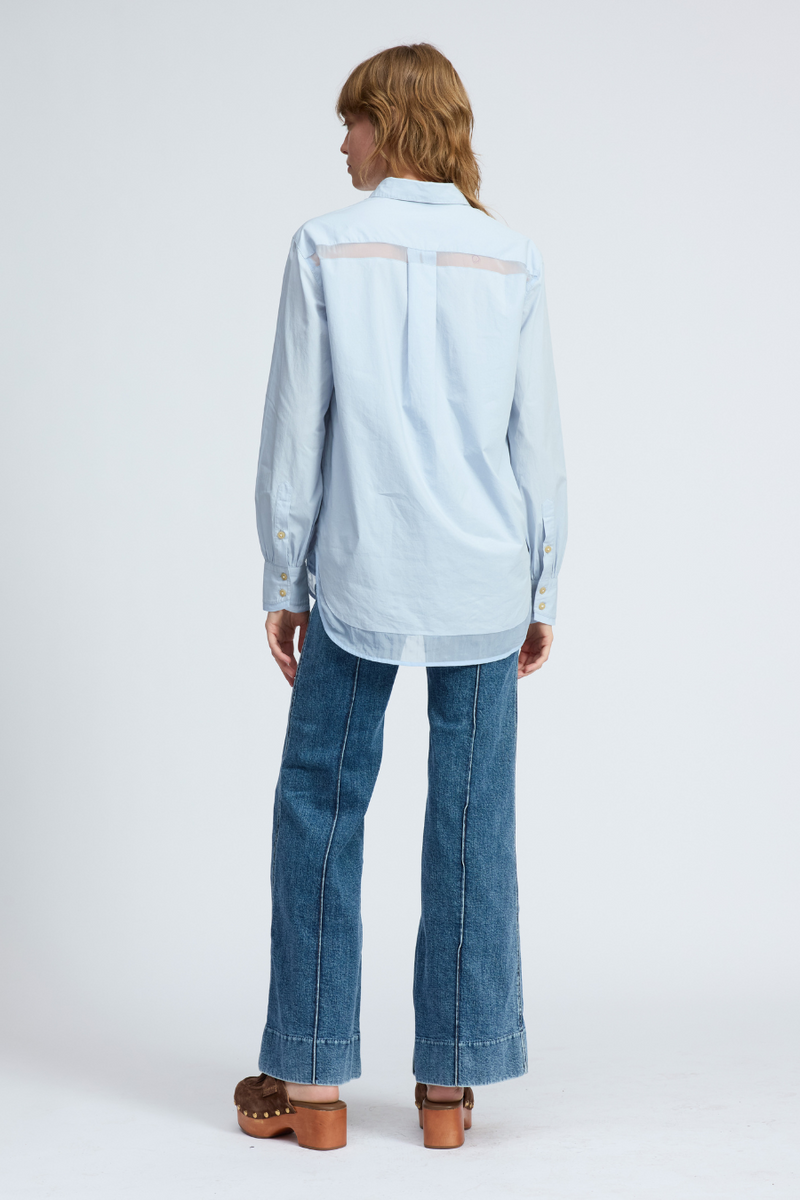 Maxine Combo Shirt  Light Blue