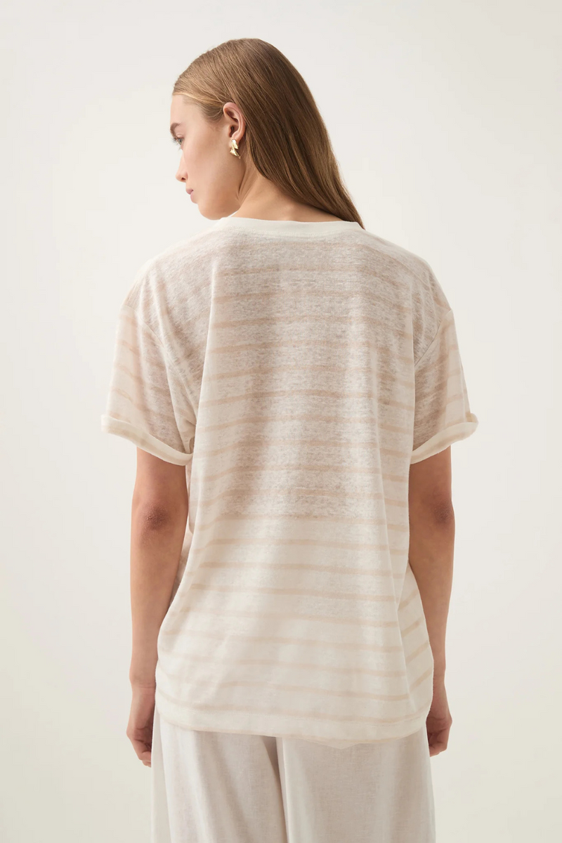 Softly Stripe Logo Tee Beige/Ivory