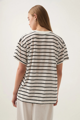 Perela Stripe Logo Tee Black/Ivory