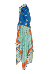 Surrealist Summer Scarf Midi Dress Multi