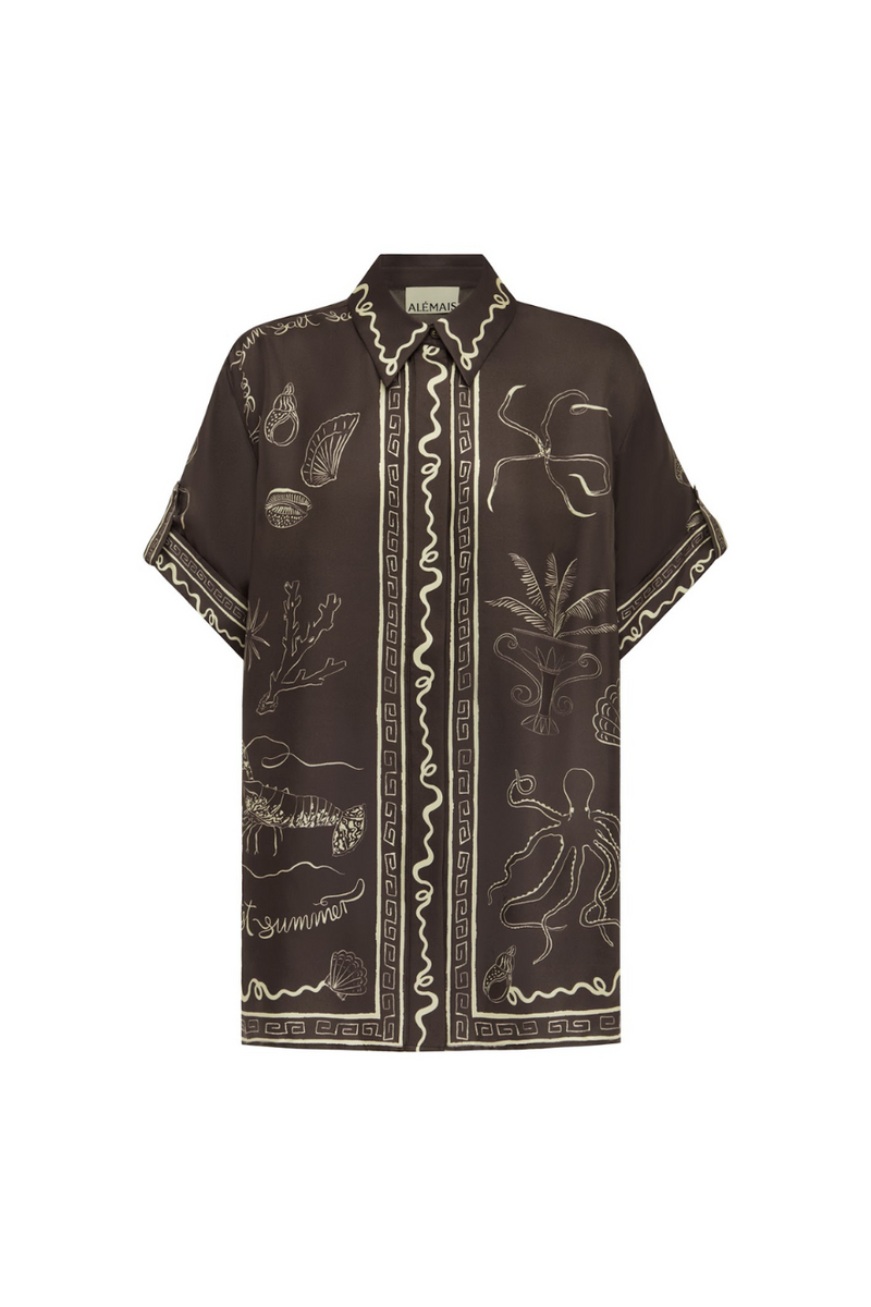 Sammy Silk Shirt Chocolate