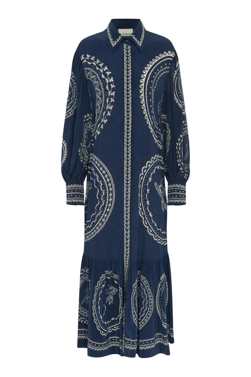 Oceane Silk Shirtdress Blue