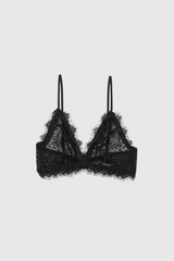 Lace Bra With Trim Black