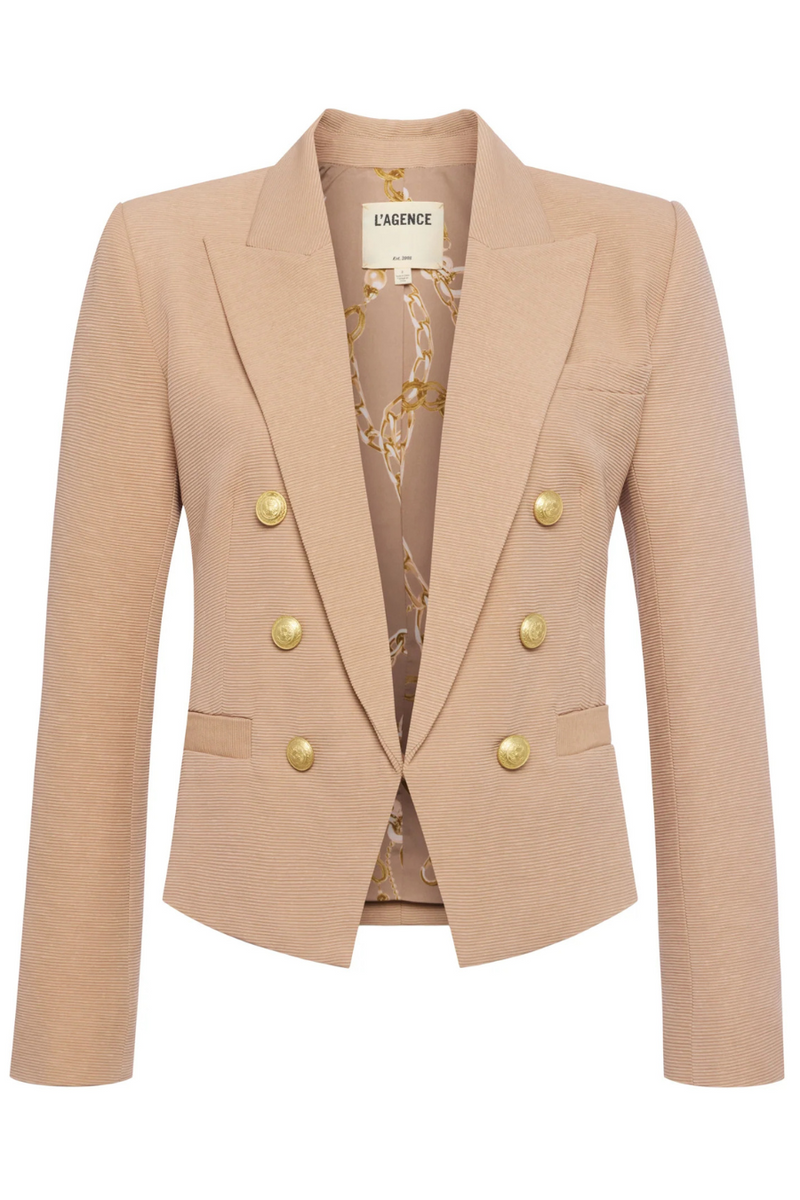 Brooke Open Front Blazer Cappuccino/Sketch Chain