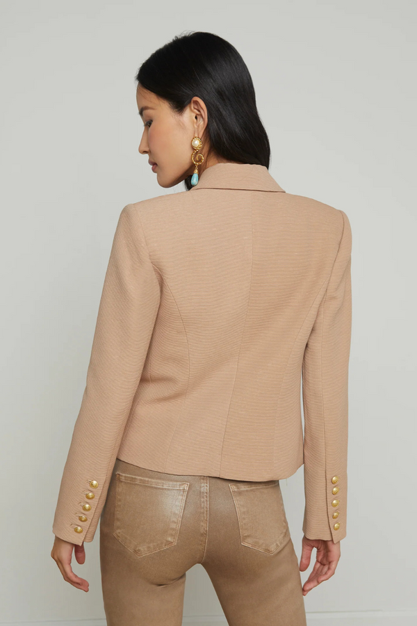 Brooke Open Front Blazer Cappuccino/Sketch Chain