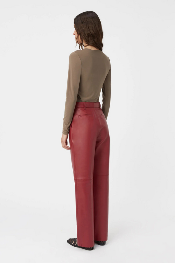 Selita Leather Pant Garnet Red