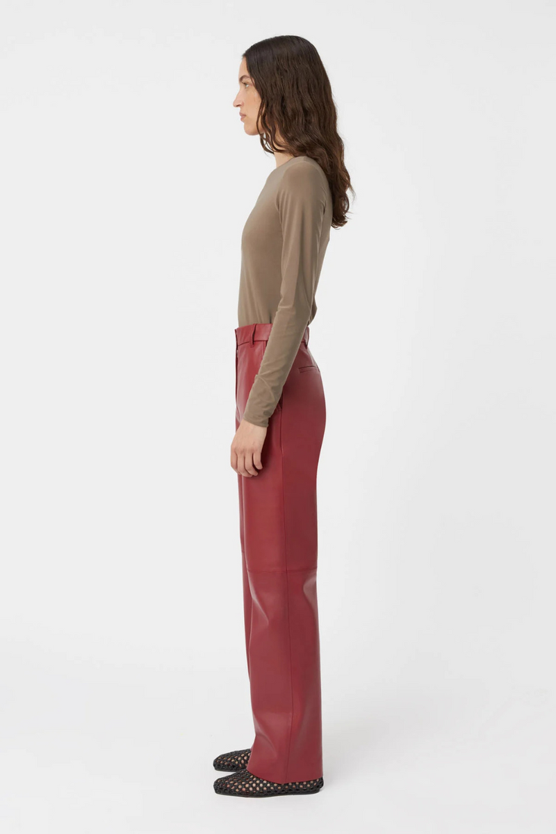 Selita Leather Pant Garnet Red